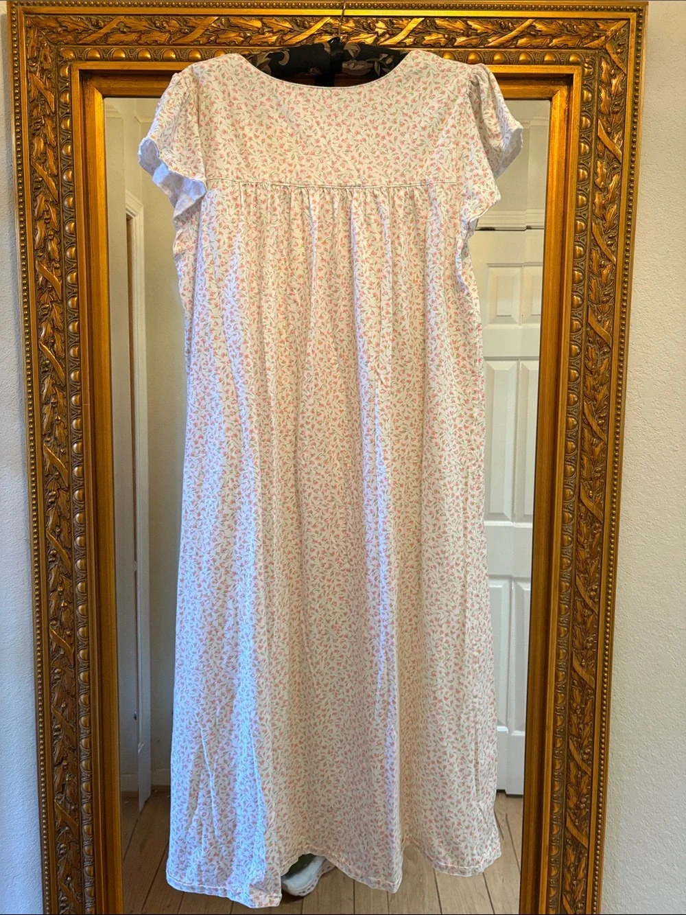 Eileen West Orange Floral Lace Detail Nightgown